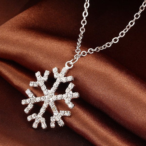 CHRISTMAS SNOWFLAKE LONG NECKLACE JEWELRY 2017